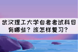 武漢理工大學自考考試科目有哪些？該怎樣復(fù)習？