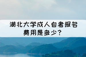 湖北大學成人自考報名費用是多少？