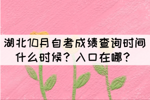 湖北10月自考成績(jī)查詢(xún)時(shí)間什么時(shí)候？入口在哪？