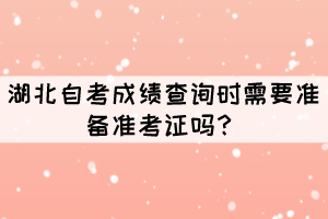 湖北自考成績查詢時需要準備準考證嗎？
