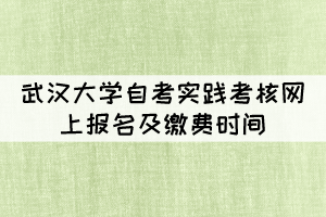 2022年上半年武漢大學自考實踐考核網上報名及繳費時間 2022年上半年武漢大學自考實踐考核網上報名及繳費時間
