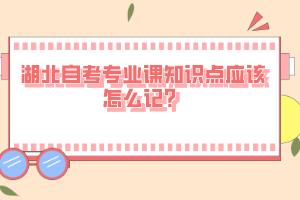 湖北自考專業(yè)課知識點(diǎn)應(yīng)該怎么記？