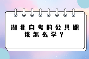 湖北自考的公共課該怎么學(xué)？