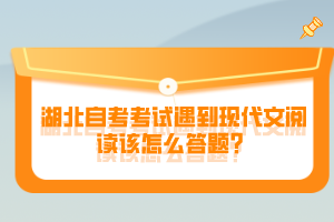湖北自考考試遇到現(xiàn)代文閱讀該怎么答題？