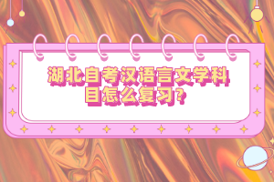 湖北自考漢語(yǔ)言文學(xué)科目怎么復(fù)習(xí)？