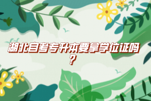 湖北自考專升本要拿學位證嗎？