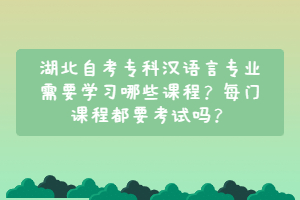 湖北自考專科漢語言專業(yè)需要學(xué)習(xí)哪些課程？每門課程都要考試嗎？