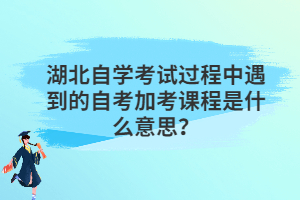 湖北自學(xué)考試過程中遇到的自考加考課程是什么意思？