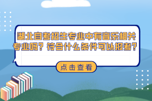 湖北自考招生專業(yè)中有音樂相關(guān)專業(yè)嗎？符合什么條件可以報(bào)考？