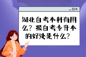 湖北自考本科有用么？報(bào)自考專升本的好處是什么？