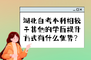 湖北自考本科相較于其他的學(xué)歷提升方式有什么優(yōu)勢？
