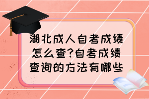 湖北成人自考成績怎么查?自考成績查詢的方法有哪些？