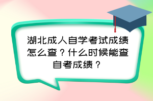 湖北成人自學考試成績怎么查？什么時候能查自考成績？