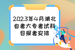2023年4月湖北自考大?？荚嚳颇繄?bào)考安排
