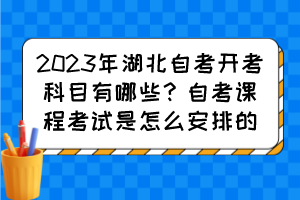 2023年湖北自考開(kāi)考科目有哪些？自考課程考試是怎么安排的？