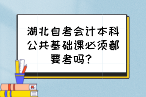 湖北自考會計本科公共基礎(chǔ)課必須都要考嗎？
