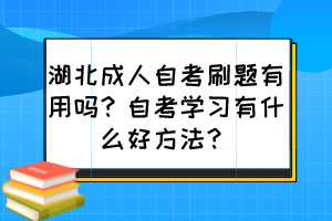 湖北成人自考刷題有用嗎？自考學(xué)習(xí)有什么好方法？