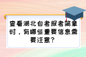 查看湖北自考報(bào)考簡(jiǎn)章時(shí)，有哪些重要信息需要注意？