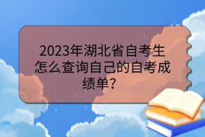 2023年湖北省自考生怎么查詢自己的自考成績單？