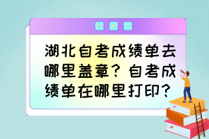 湖北自考成績單去哪里蓋章？自考成績單在哪里打?。? /><br />
</div>
<strong>自學考試成績單去哪里蓋章？</strong><br />
<br />
1、因各種特殊原因需要開具成績證明的考生，須憑準考證到<a href=