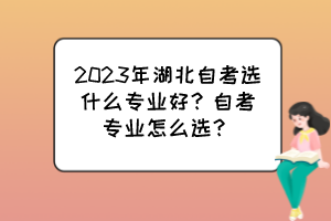 2023年湖北自考選什么專業(yè)好？自考專業(yè)怎么選？