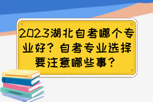 2023湖北自考哪個(gè)專業(yè)好？自考專業(yè)選擇要注意哪些事？