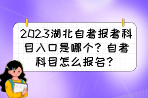 2023湖北自考報(bào)考科目入口是哪個(gè)？自考科目怎么報(bào)名？
