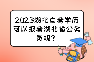 2023湖北自考學(xué)歷可以報(bào)考湖北省公務(wù)員嗎？