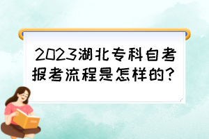 2023湖北?？谱钥紙?bào)考流程是怎樣的？