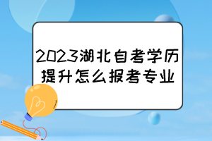 2023湖北自考學(xué)歷提升怎么報(bào)考專業(yè)？