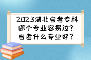 2023湖北自考?？颇膫€(gè)專業(yè)容易過？自考什么專業(yè)好？