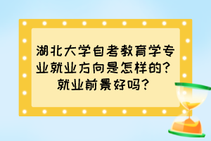 湖北大學自考教育學專業(yè)就業(yè)方向是怎樣的？就業(yè)前景好嗎？