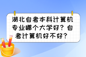 湖北自考本科計算機專業(yè)哪個大學(xué)好？自考計算機好不好？