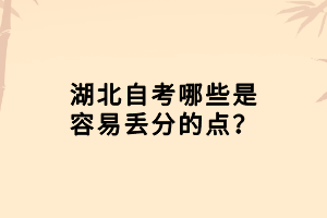 湖北自考哪些是容易丟分的點(diǎn)？