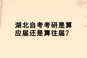 湖北自考考研是算應屆還是算往屆？