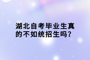 湖北自考畢業(yè)生真的不如統(tǒng)招生嗎？