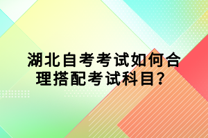 湖北自考考試如何合理搭配考試科目？