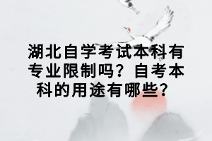 湖北自學(xué)考試本科有專業(yè)限制嗎？自考本科的用途有哪些？