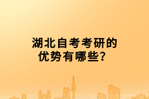 湖北自考考研的優(yōu)勢有哪些？