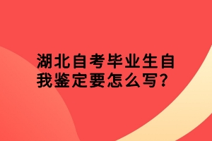 湖北自考畢業(yè)生自我鑒定要怎么寫？