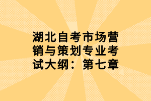 湖北自考市場(chǎng)營銷與策劃專業(yè)考試大綱：第七章