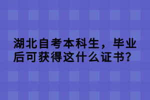 湖北自考本科生，畢業(yè)后可獲得這什么證書？
