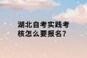 湖北自考實踐考核怎么要報名？