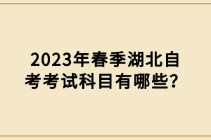 2023年春季湖北自考考試科目有哪些？