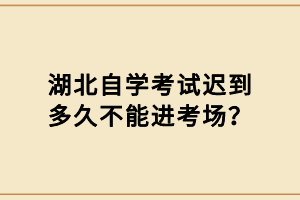 湖北自學考試遲到多久不能進考場？