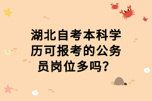 湖北自考本科學(xué)歷可報考的公務(wù)員崗位多嗎？