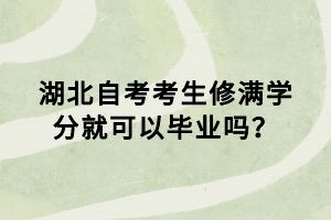 湖北自考考生修滿學(xué)分就可以畢業(yè)嗎？