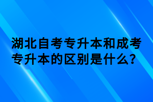湖北自考專(zhuān)升本和成考專(zhuān)升本的區(qū)別是什么？