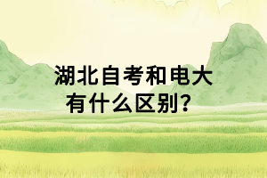 湖北自考和電大有什么區(qū)別？