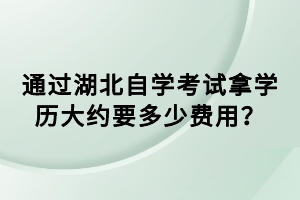 通過(guò)湖北自學(xué)考試拿學(xué)歷大約要多少費(fèi)用？